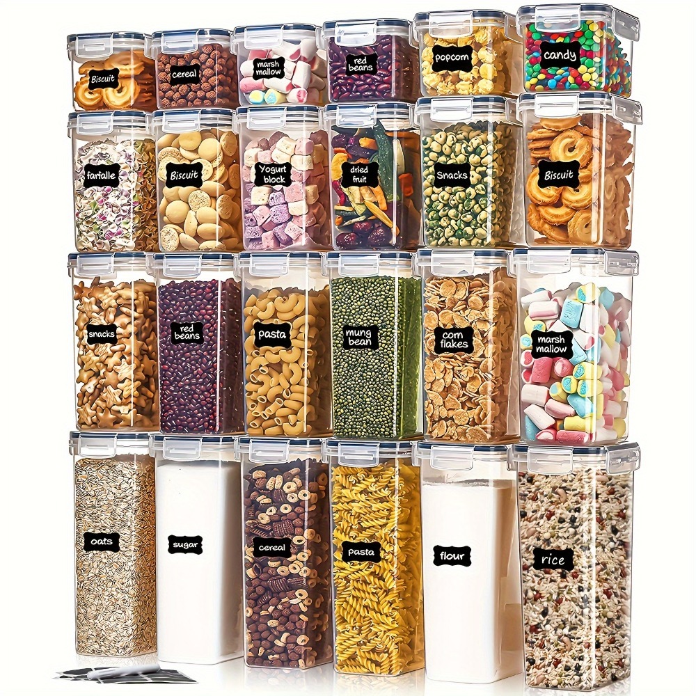 Kitchen Appliances On Sale - 24個入り食品保存容器 12箱 12蓋 気密パントリーオーガナイザー キッチンアクセサリー ガジェットツール