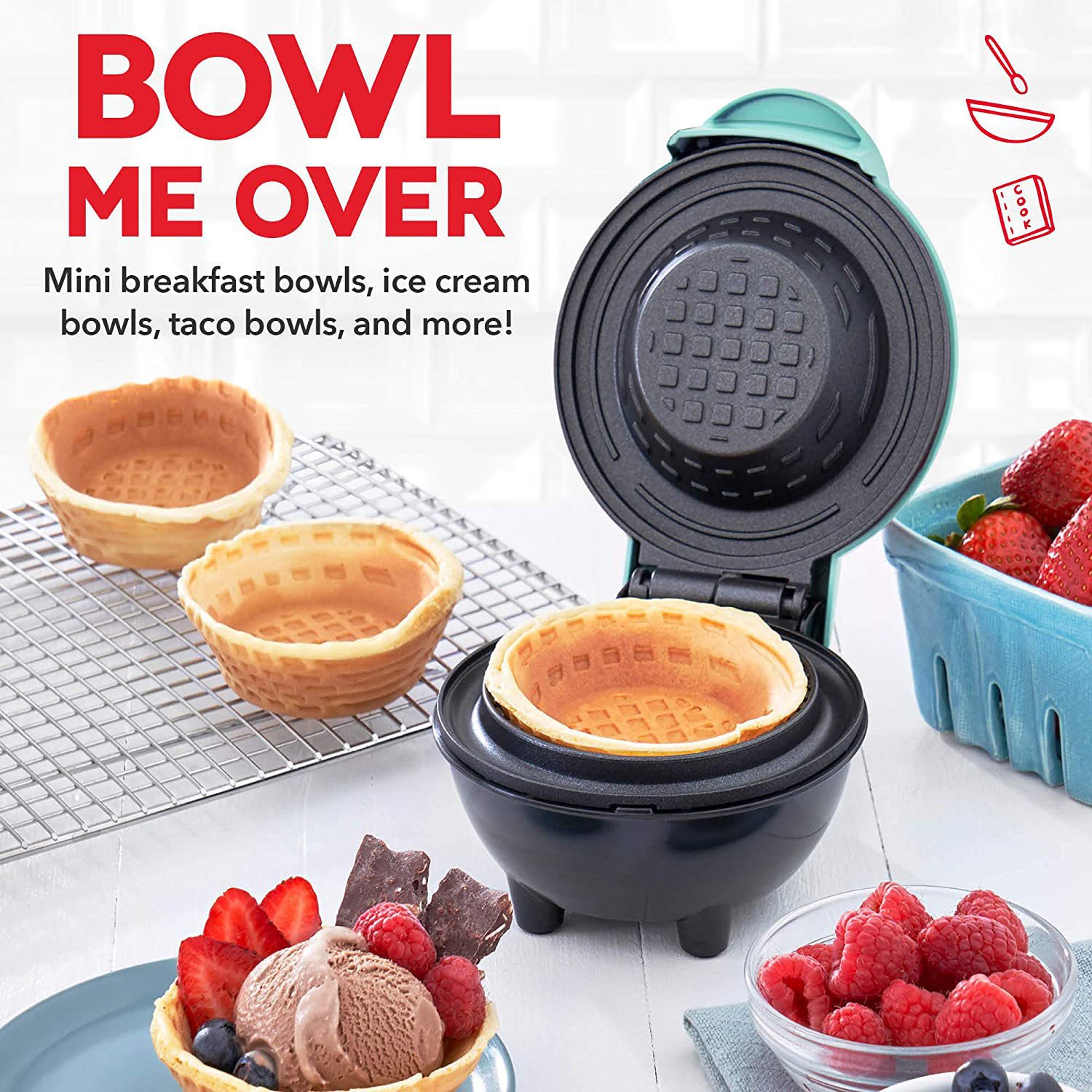 Donut Maker Mini - 110V/220V ワッフルボウルメーカー、朝食メーカー、ケーキメーカー、エッグタルトメーカー、アイスクリームメーカー、エッグロールメーカー