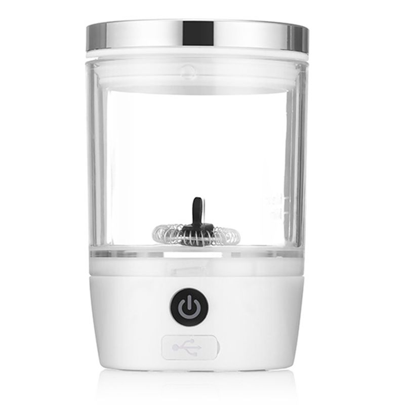 Milk Frother Automatic - アウトドア旅行ホームミニポータブル全自動電動ミルク泡立て器コーヒーチョコレート用ホワイト-AT36
