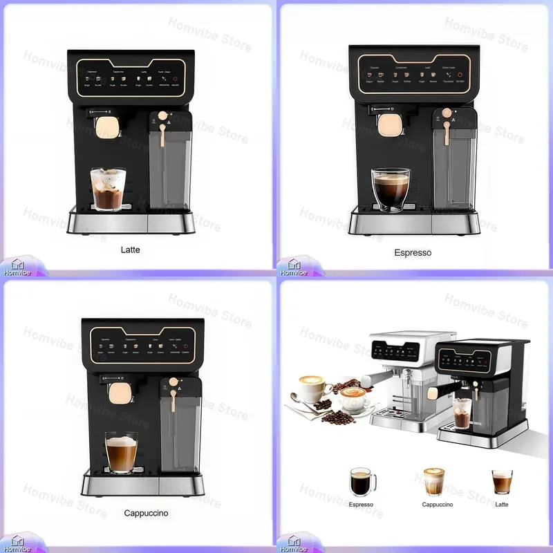 Milk Frother Automatic - イタリアンスタイルの半自動エスプレッソマシン、家庭・オフィス用、スチームワンド付きミルクフォーマー、EU・US基準適合、コーヒー