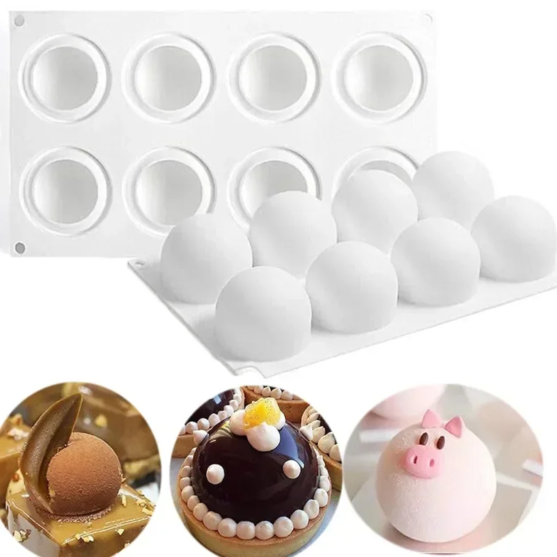 Kitchen Appliances On Sale - ムースケーキのベーキング、ボール型、フレンチデザート、チョコレートトリュフ、ペストリーツール、キッチンアクセサリー用の3D球体シリコンモールド