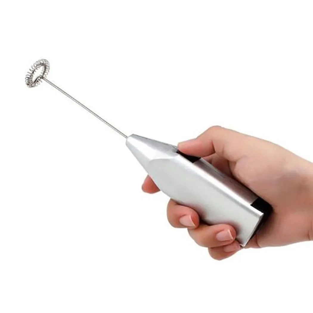 Milk Frother Automatic - 家庭用ミニステンレス鋼電動ハンドヘルド卵ビーターカプチーノラテコーヒーフォーマーホットチョコレートドリンクミキサー