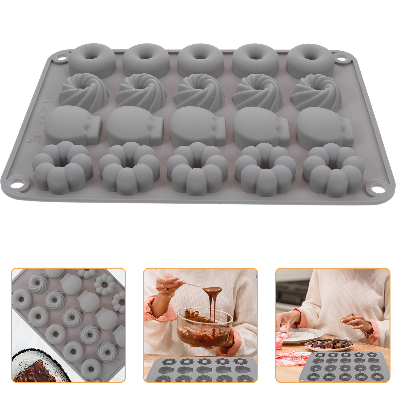 Donut Maker Mini - ミニドーナツシリコンモールド 耐熱 チョコレート ゼリー キャンディー ベーキングモールド