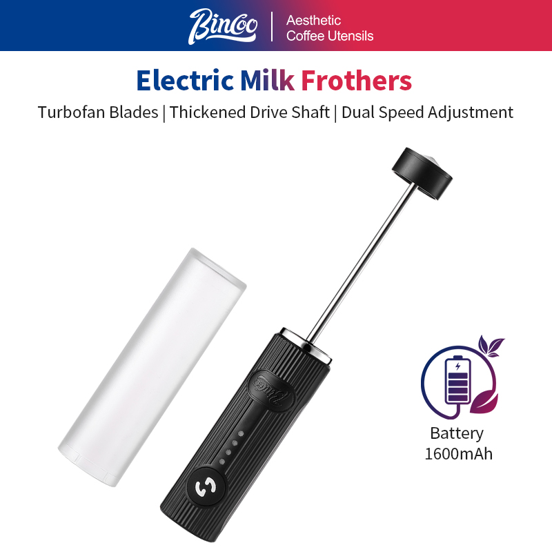 Milk Frother Automatic - BINCOO 電気コーヒー泡立て器 USB 充電式 2 スピード泡メーカーワイヤレスハンドヘルド卵ビーター牛乳泡立て器ミキサー調理ツール