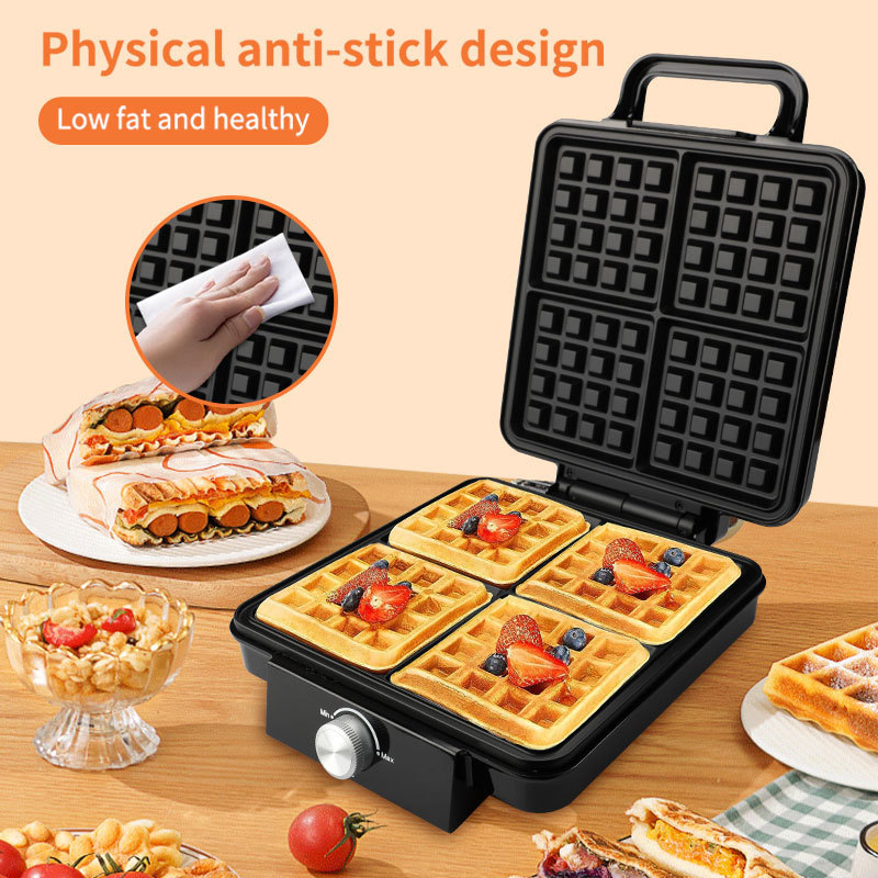 Reemix 4枚焼きベルギーミニワッフルメーカー、3段階の - Donut Maker Mini のレビューと価格