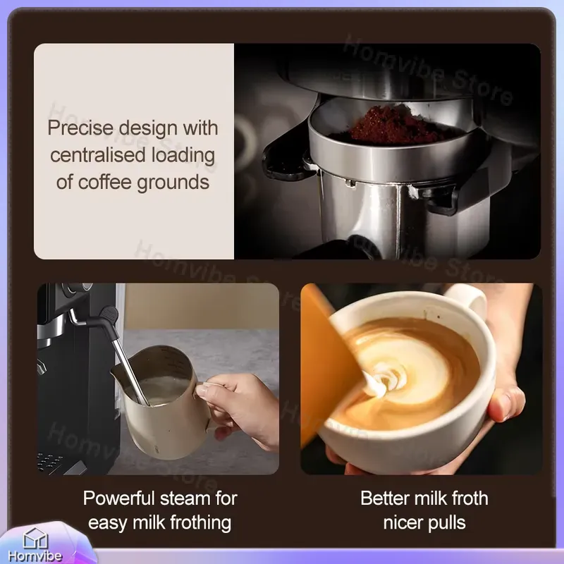 3 in 1セミオートマチックエスプレッソマシン、グラインダ - Milk Frother Automatic のレビューと価格