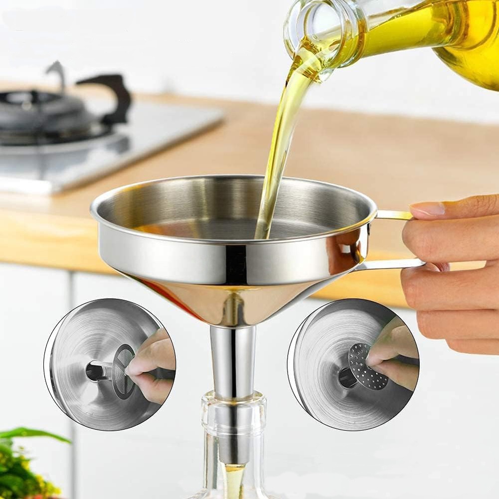 1Pc ステンレス鋼食用油漏斗広口キッチンアクセサリーバービ - Kitchen Appliances On Sale のレビューと価格