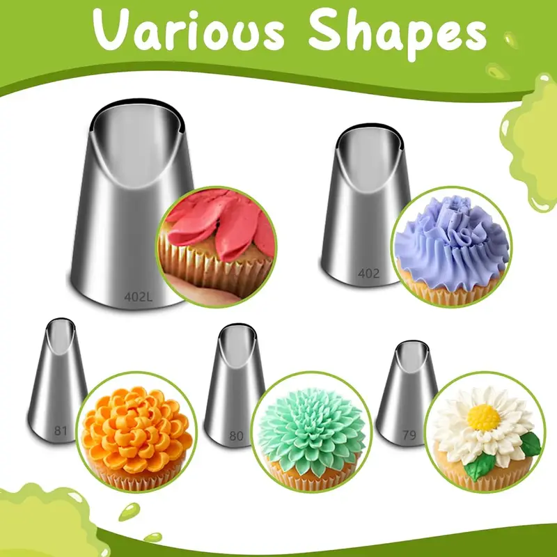 5個入りステンレス製パイピングノズルセット、菊型アイシングノ - Kitchen Appliances On Sale のレビューと価格