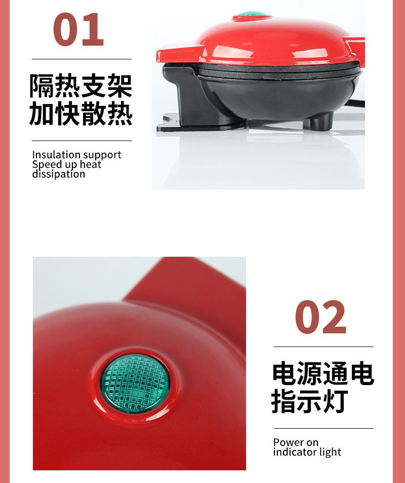 多機能ミニハート型ワッフルメーカー両面加熱朝食トースター、ポ - Donut Maker Mini のレビューと価格