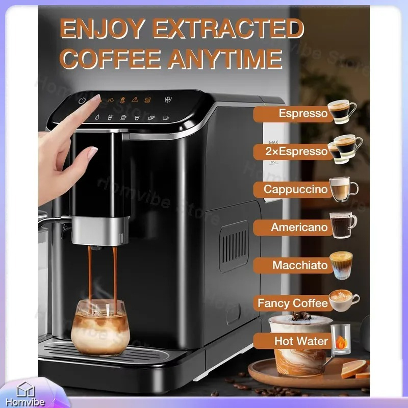 20バール全自動エスプレッソマシン、グラインダーとミルクフォ - Milk Frother Automatic のレビューと価格