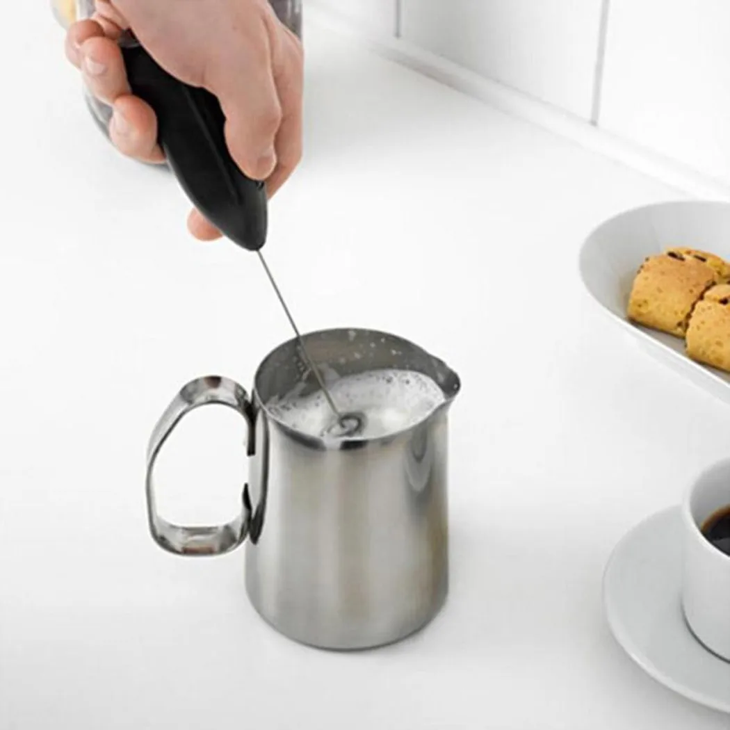 家庭用ミニステンレス鋼電動ハンドヘルド卵ビーターカプチーノラ - Milk Frother Automatic のレビューと価格