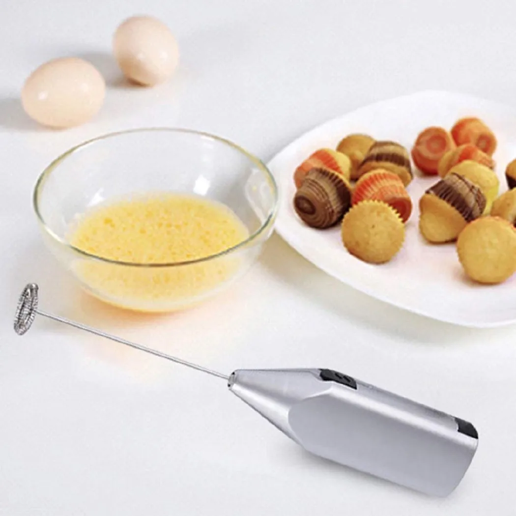 家庭用ミニステンレス鋼電動ハンドヘルド卵ビーターカプチーノラ - Milk Frother Automatic のレビューと価格