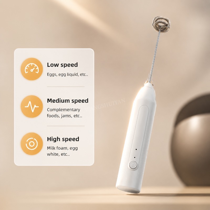 ミニミルク泡立て器 USB 充電式 3 スピードフォームメー - Milk Frother Automatic のレビューと価格