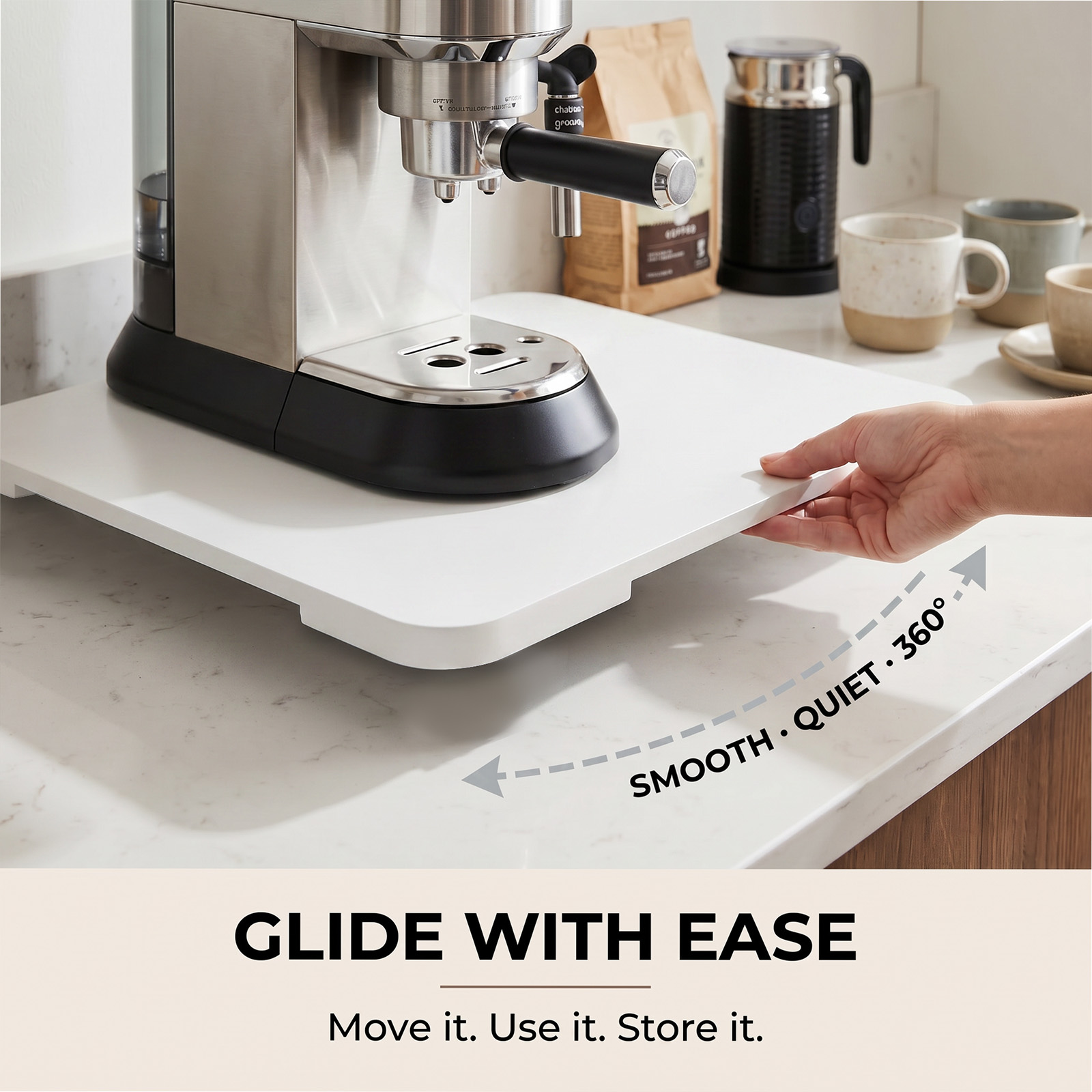 キッチン家電用スライドトレイ 竹製カウンタートップ収納 移動 - Kitchen Appliances Countertop のレビューと価格